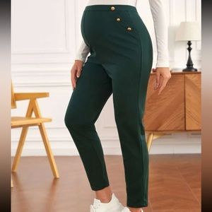 Shein Dark Green Maternity Pants NWOT